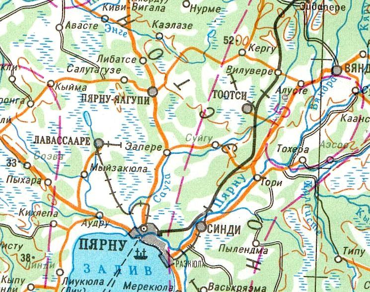 Узкоколейная железная дорога Тоотси — Лавассааре — схемы и топографические карты Узкоколейная железная дорога Тоотси — Лавассааре — схемы и топографические карты
