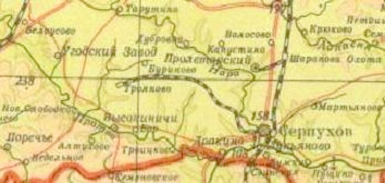 Узкоколейная железная дорога Серпухов — Угодский Завод — схемы и топографические карты Узкоколейная железная дорога Серпухов — Угодский Завод — схемы и топографические карты