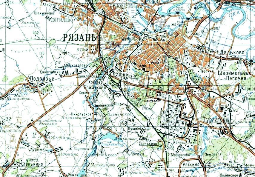 Рязанский трамвай — схемы и топографические карты Рязанский трамвай — схемы и топографические карты