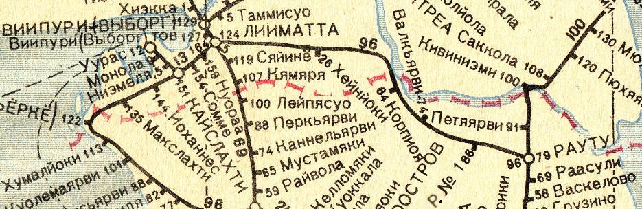 Железнодорожная линия Выборг — Вещево — Сосново — схемы и топографические карты Железнодорожная линия Выборг — Вещево — Сосново — схемы и топографические карты
