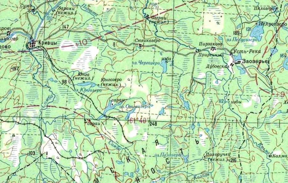 Кривецкая узкоколейная железная дорога - схемы и топографические карты Кривецкая узкоколейная железная дорога - схемы и топографические карты