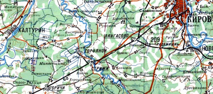 Узкоколейная железная дорога Оричевского торфопредприятия — схемы и топографические карты Узкоколейная железная дорога Оричевского торфопредприятия — схемы и топографические карты