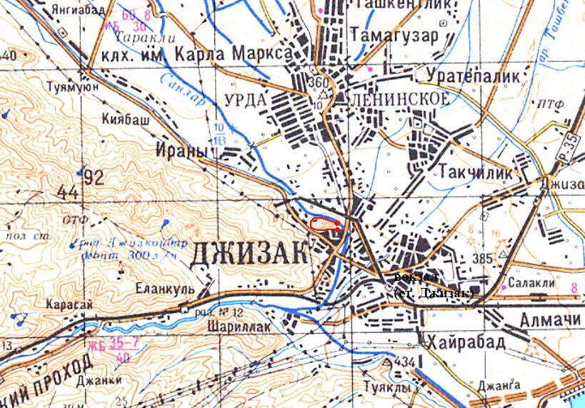 Джизакская детская железная дорога - схемы и топографические карты Джизакская детская железная дорога - схемы и топографические карты