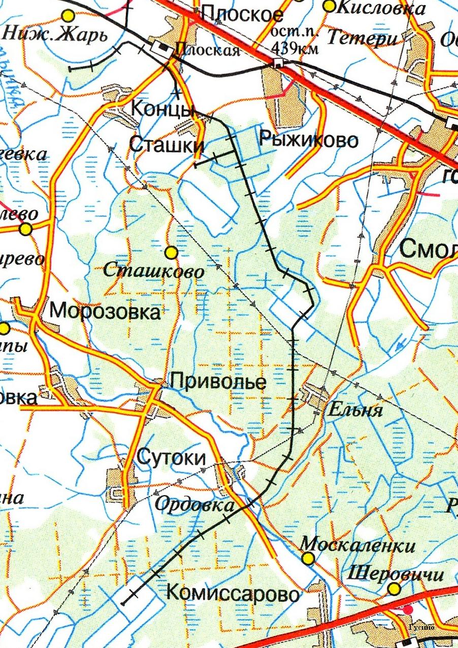 Узкоколейная железная дорога Руднянского торфопредприятия - топографические карты Узкоколейная железная дорога Руднянского торфопредприятия - топографические карты