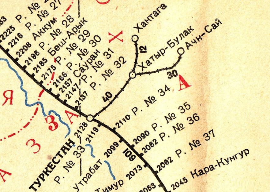 Узкоколейная железная дорога Кентау — Ачисай — схемы и топографические карты Узкоколейная железная дорога Кентау — Ачисай — схемы и топографические карты