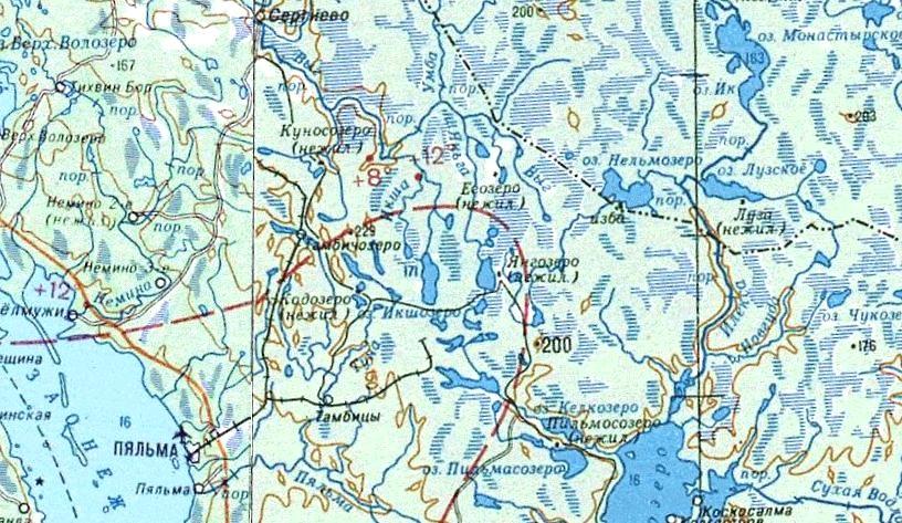 Пяльмская узкоколейная железная дорога - схемы и топографические карты Пяльмская узкоколейная железная дорога - схемы и топографические карты