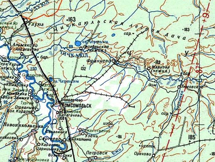 Комсомольская узкоколейная железная дорога — схемы и топографические карты Комсомольская узкоколейная железная дорога — схемы и топографические карты
