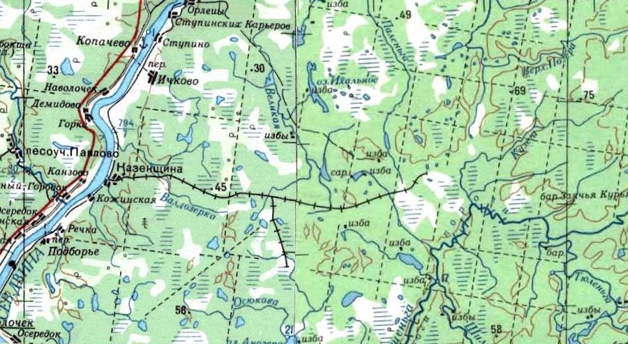 Пионерская узкоколейная железная дорога - схемы и топографические карты Пионерская узкоколейная железная дорога - схемы и топографические карты